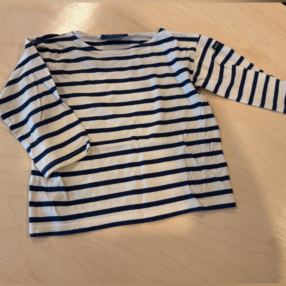 Saint James Kids classic Navy and White Striped Shirt